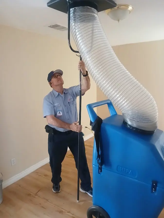 Mini Split Installation technician using HEPA equipment in Boise City